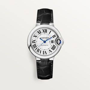 Cartier Ballon Bleu De Cartier Silver Dial Black Leather Strap Watch for Women - WSBB0030 Authentic Buy Shop Now