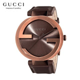 Gucci Interlocking Iconic Brown Dial Brown Leather Strap Watch For Women - YA133207 Authentic Buy Shop Now