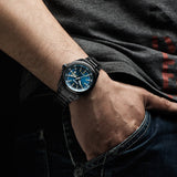 Citizen Eco Drive Blue Dial Black Steel Strap Watch For Men - AW0024-58LB Authentic Buy Shop Now