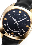 Gucci GG2570 Quartz Black Dial Black Leather Strap Watch For Women - YA142408 Authentic Buy Shop Now