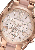 Michael Kors Bradshaw Chronograph Pink Dial Two Tone Steel Strap Watch For Women - MK6830 Authentic Buy Shop Now