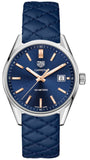 Tag Heuer Carrera Quartz Blue Dial Blue Calfskin Leather Strap Watch for Women - WAR1112.FC6391 Authentic Buy Shop Now
