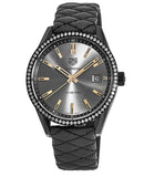 Tag Heuer Carrera Diamonds Anthracite Black Dial Black Leather Strap Watch for Women - WAR1115.FC6392 Authentic Buy Shop Now