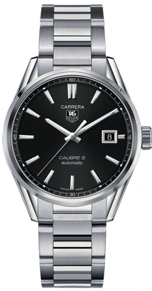 Tag Heuer Carrera Automatic Black Dial Silver Steel Strap Watch for Men - WAR211A.BA0782 Authentic Buy Shop Now