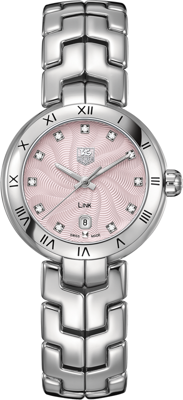 Tag Heuer Link Diamonds Pink Dial Silver Steel Strap Watch for Women - WAT1415.BA0954 Authentic Buy Shop Now