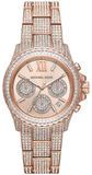 Michael Kors Everest Chronograph Crystals Rose Gold Dial Rose Gold Steel Strap Watch For Women - MK7235 Authentic Buy Shop Now