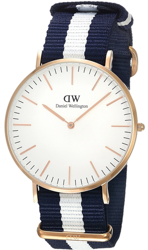 Daniel Wellington Classic Glasgow White Dial Two Tone NATO Strap Watch for Men - DW00100004