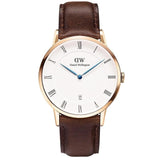 Daniel Wellington Dapper Bristol White Dial Brown Leather Strap Watch For Men - DW00100086 Authentic Buy Shop Now