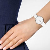 Daniel Wellington Petite Bondi White Dial White Leather Strap Watch For Women - DW00100190 Authentic Buy Shop Now