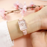 Daniel Wellington Quadro Pressed Mother of Pearl Pink Dial Pink Leather Strap Watch For Women - DW00100508 Authentic Buy Shop Now