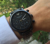 Emporio Armani Luigi Chronograph Black Dial Black Stainless Steel Watch For Men - AR1507 Authentic Buy Shop Now