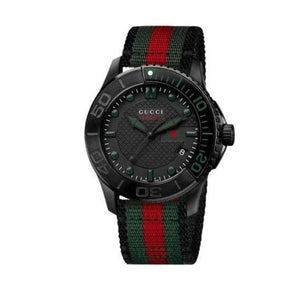 Gucci G Timeless Sport Black Dial Two Tone NATO Strap Watch For Men - YA126229 Authentic Buy Shop Now