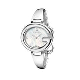 Gucci Guccissima Diamonds Mother of Pearl Dial Silver Steel Strap Watch For Women - YA134303 Authentic Buy Shop Now