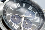 Guess Horizon Chronograph Quartz Black Dial Blue Leather Strap Watch For Men - W0380G3 Authentic Buy Shop Now