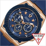 Guess Legacy Chronograph Blue Dial Blue Rubber Strap Watch For Men - W1049G9 Authentic Buy Shop Now