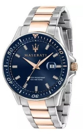Maserati SFIDA Quartz Blue Dial Stainless Steel 44mm Watch For Men - R8853140003 Authentic Buy Shop Now