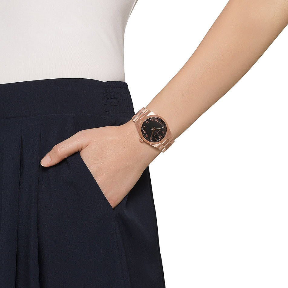 Michael Kors Channing Black Dial Rose Gold Steel Strap Watch For Women - MK5937 Authentic Buy Shop Now