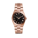 Michael Kors Channing Black Dial Rose Gold Steel Strap Watch For Women - MK5937 Authentic Buy Shop Now