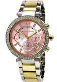 Michael Kors Parker Pink Dial Two Tone Steel Strap Watch for Women - MK6140 Authentic Buy Shop Now