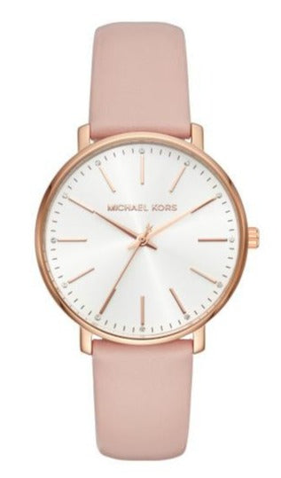 Michael Kors Pyper Quartz White Dial Pink Leather Strap Watch For Women - MK2741 Authentic Buy Shop Now