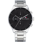 Tommy Hilfiger Chase Quartz Black Dial Silver Steel Strap Watch For Men - 1791485 Authentic Buy Shop Now