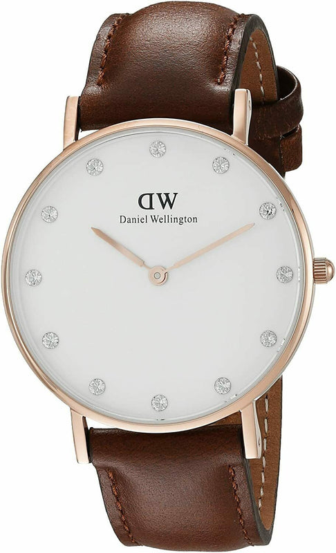 Daniel Wellington Classy St Mawes White Dial Brown Leather Strap Watch For Women - DW00100067 Authentic Buy Shop Now