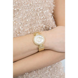 Guess Muse Crystals White Dial Rose Gold Steel Strap Watch For Women - W1008L2 Authentic Buy Shop Now