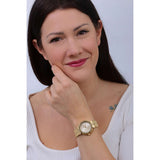 Guess Rumour Quartz Gold Dial Gold Steel Strap Watch For Women - GW0613L2 Authentic Buy Shop Now