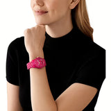 Michael Kors Runway Chronograph Limited Edition Pink Dial Pink Steel Strap Watch for Women - MK7478LE Authentic Buy Shop Now
