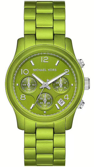 Michael Kors Runway Limited Edition Green Dial Green Steel Strap Watch for Women - MK7480LE Authentic Buy Shop Now
