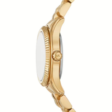Michael Kors Lexington Pave Three-Hand Green Dial Gold Steel Strap Watch for Women - MK4842 Authentic Buy Shop Now