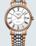 Longines Presence 38.5mm Automatic White Dial Two Tone Steel Strap Watch for Men - L4.921.1.11.7 Authentic Buy Shop Now