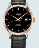 Longines Record Black Dial Black Leather Strap Watch for Men - L2.821.5.57.2 Authentic Buy Shop Now