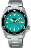 Seiko 5 Sports SKX Midi Automatic Teal Dial Silver Steel Strap Watch For Men - SRPK33K1 Authentic Buy Shop Now
