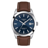 Tissot Gentlemen Powermatic 80 Silicium Blue Dial Brown Leather Strap Watch For Men - T127.407.16.041.00 Authentic Buy Shop Now