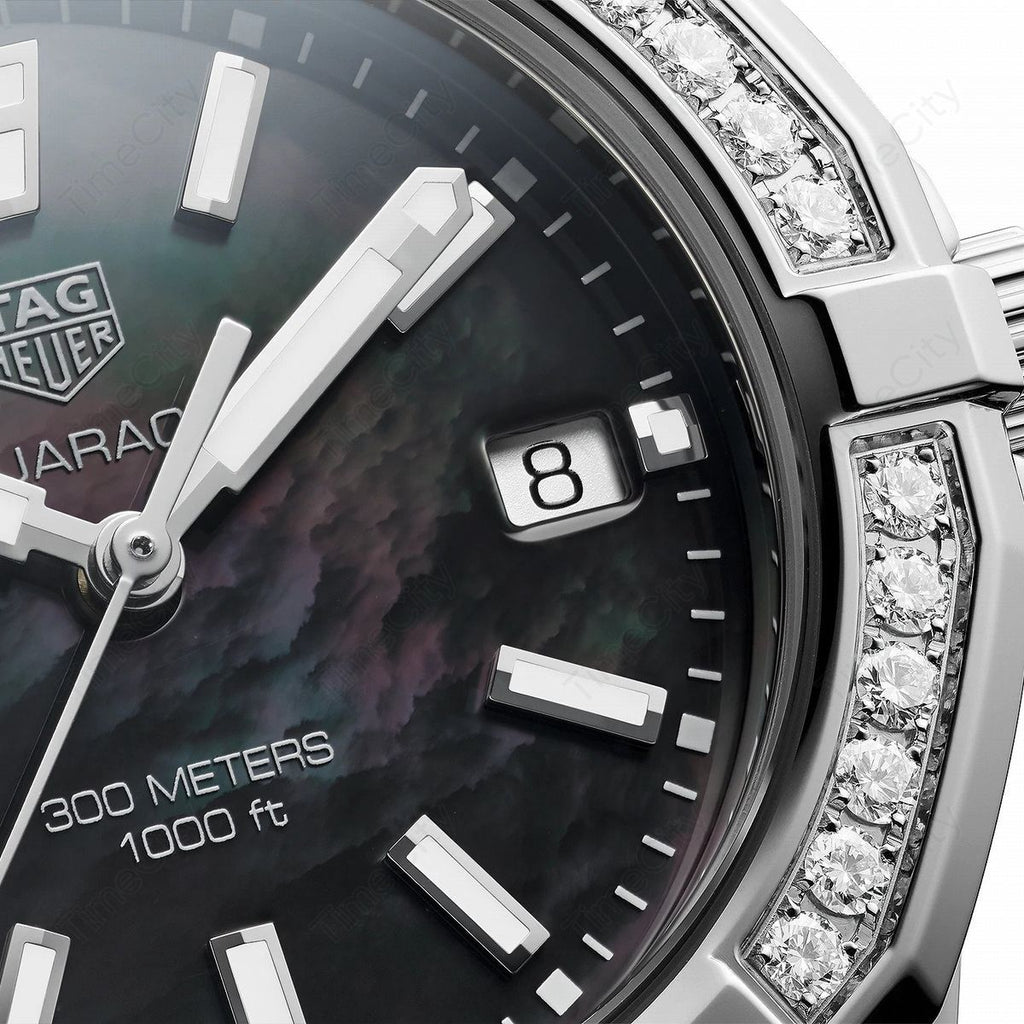 Tag Heuer Aquaracer Diamonds Mother of Pearl Black Dial Black Nylon Strap Watch for Women - WAY131P.FT6092 Authentic Buy Shop Now