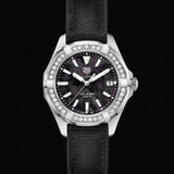 Tag Heuer Aquaracer Diamonds Mother of Pearl Black Dial Black Nylon Strap Watch for Women - WAY131P.FT6092 Authentic Buy Shop Now