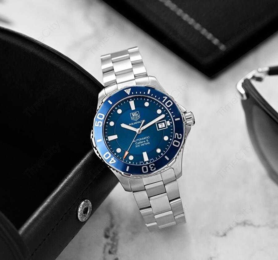 Tag Heuer Aquaracer Caliber 5 Automatic Blue Dial Silver Steel Strap Watch for Men - WAN2111.BA0822 Authentic Buy Shop Now