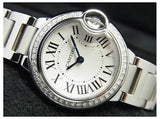 Cartier Ballon Bleu De Cartier Diamonds White Dial Silver Steel Strap Watch for Women - W4BB0015 Authentic Buy Shop Now