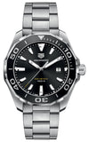 Tag Heuer Aquaracer Quartz Black Dial Silver Steel Strap Watch for Men - WAY101A.BA0746 Authentic Buy Shop Now