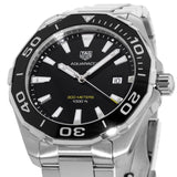 Tag Heuer Aquaracer Quartz Black Dial Silver Steel Strap Watch for Men - WAY101A.BA0746 Authentic Buy Shop Now