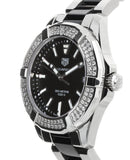 Tag Heuer Aquaracer Quartz Diamonds Black Dial Two Tone Steel Strap Watch for Men - WAY131E.BA0913 Authentic Buy Shop Now