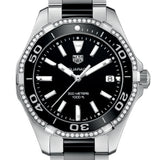 Tag Heuer Aquaracer Quartz Diamonds Black Dial Two Tone Steel Strap Watch for Women - WAY131G.BA0913 Authentic Buy Shop Now