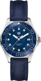 Tag Heuer Aquaracer Quartz Mother of Pearl Blue Dial Blue NATO Strap Watch for Women - WAY131L.FT6091 Authentic Buy Shop Now