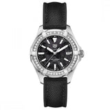 Tag Heuer Aquaracer Diamonds Mother of Pearl Black Dial Black Nylon Strap Watch for Women - WAY131P.FT6092 Authentic Buy Shop Now