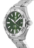 Tag Heuer Aquaracer Calibre 5 Automatic Green Dial Silver Steel Strap Watch for Men - WAY2015.BA0927 Authentic Buy Shop Now