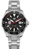 Tag Heuer Aquaracer Automatic Match Timer Black Dial Silver Steel Strap Watch for Men - WAY201G.BA0927 Authentic Buy Shop Now