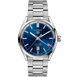 Tag Heuer Carrera Twin Time Blue Dial Silver Steel Strap Watch for Men - WBN201A.BA0640 Authentic Buy Shop Now