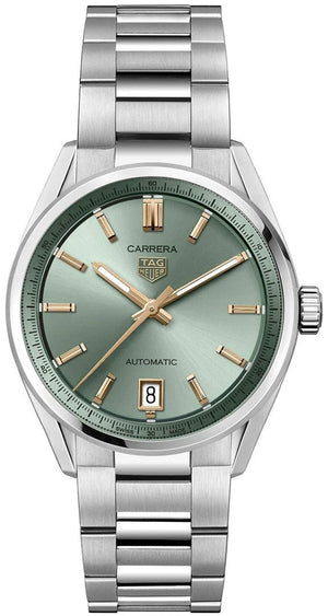 Tag Heuer Carrera Date Automatic 18K Green Dial Silver Steel Strap Watch for Women - WBN2312.BA0001 Authentic Buy Shop Now