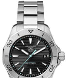 Tag Heuer Aquaracer Professional 200 Solargraph Quartz Black Dial Silver Steel Strap Watch for Men - WBP1114.BA0000 Authentic Buy Shop Now